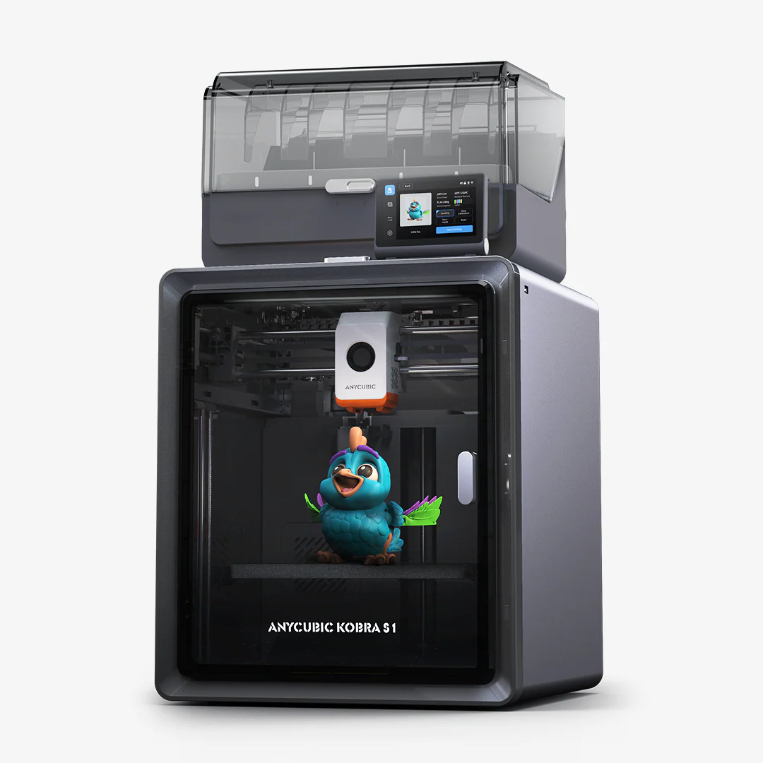 Anycubic Kobra S1 Combo, 4 wspaniałe kolory, inteligentne suszenie podczas drukowania, wbudowana kamera, duża prędkość 600 mm/s i wytłaczarka z głowicą bez zatykania w temperaturze 320°C